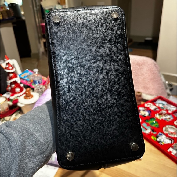 NWOT Kate Spade Classic Black Leather Tote - Picture 5 of 10